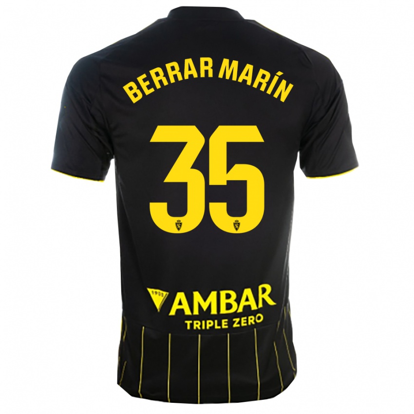 גברים Sergio Berrar Marín #35 שחור צהוב הרחק ג'רזי 2025/26 חולצה קצרה