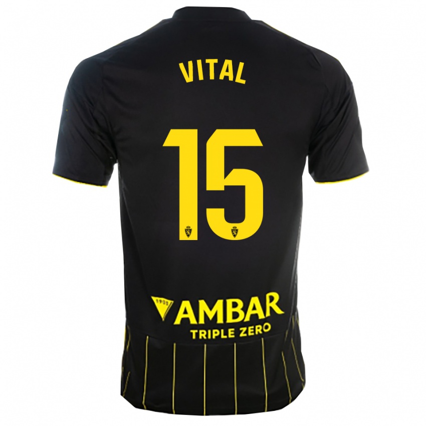 גברים ברנרדו ויטאל #15 שחור צהוב הרחק ג'רזי 2025/26 חולצה קצרה