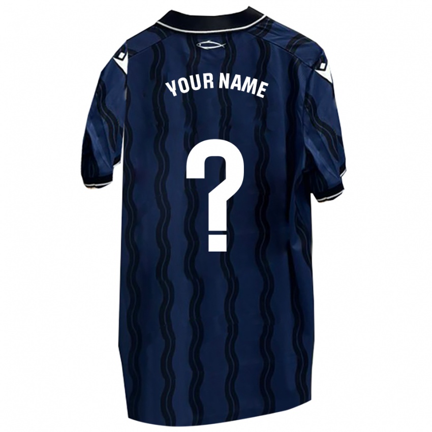 גברים השם שלך #0 כחול כהה שחור הרחק ג'רזי 2025/26 חולצה קצרה