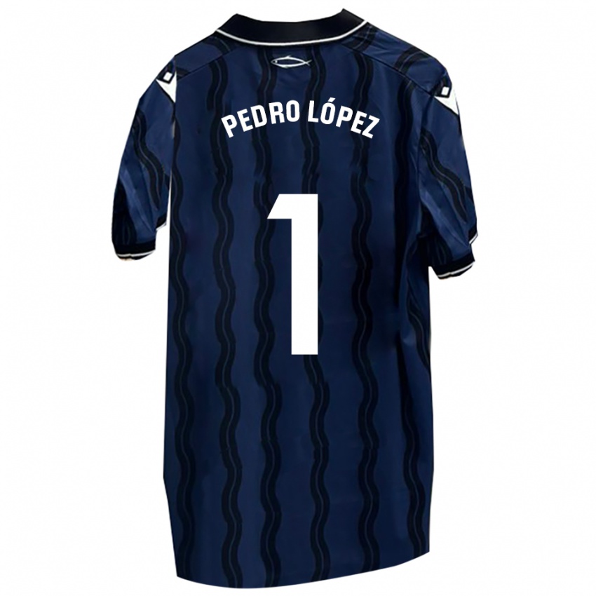 גברים Pedro López #1 כחול כהה שחור הרחק ג'רזי 2025/26 חולצה קצרה