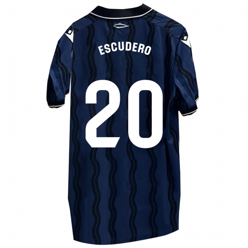 גברים אנדי אסקודרו #20 כחול כהה שחור הרחק ג'רזי 2025/26 חולצה קצרה