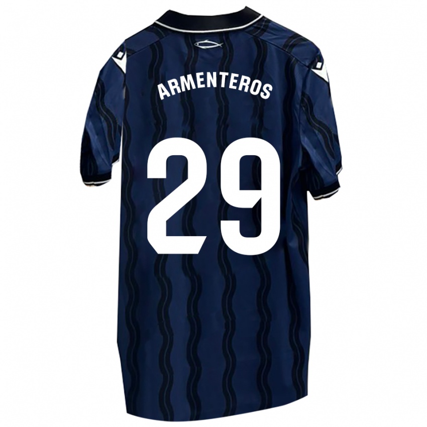 גברים Víctor Armenteros #29 כחול כהה שחור הרחק ג'רזי 2025/26 חולצה קצרה