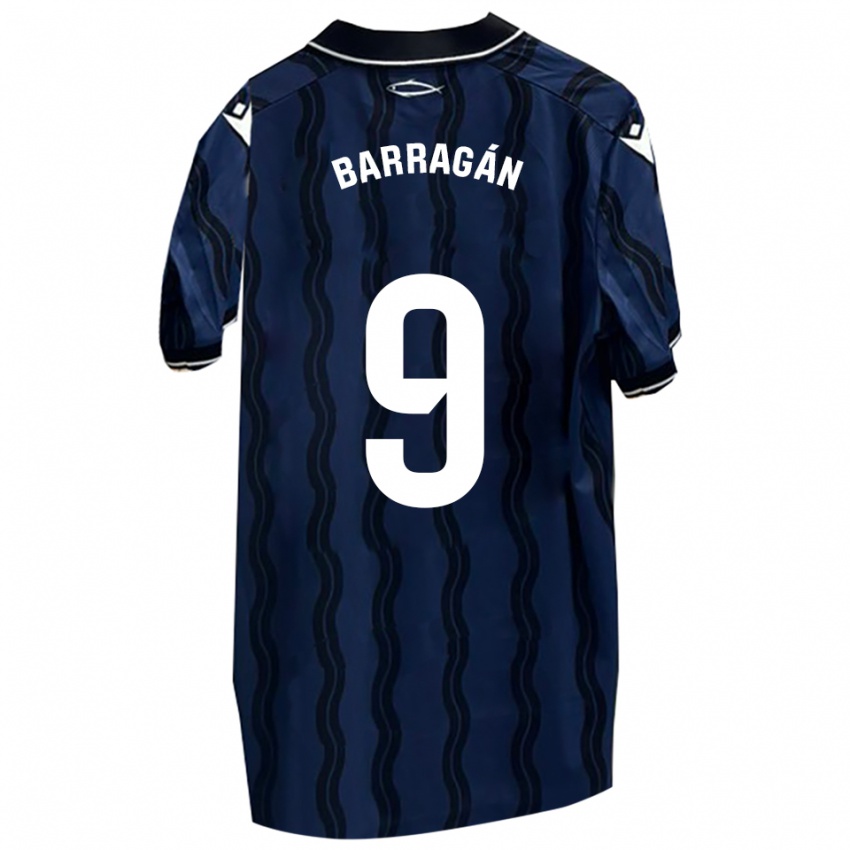 גברים Juan Barragán #9 כחול כהה שחור הרחק ג'רזי 2025/26 חולצה קצרה