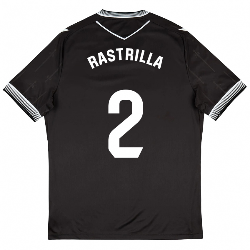 גברים Hugo Rastrilla #2 שחור לבן הרחק ג'רזי 2025/26 חולצה קצרה