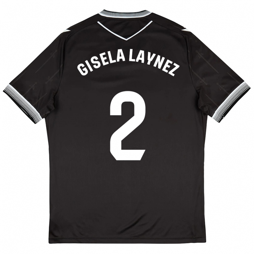 גברים Gisela Laynez #2 שחור לבן הרחק ג'רזי 2025/26 חולצה קצרה