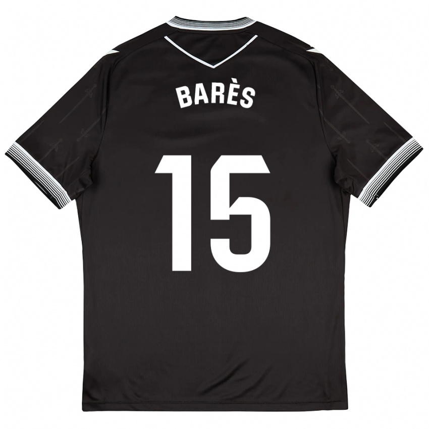 גברים גבריאל בארס #15 שחור לבן הרחק ג'רזי 2025/26 חולצה קצרה
