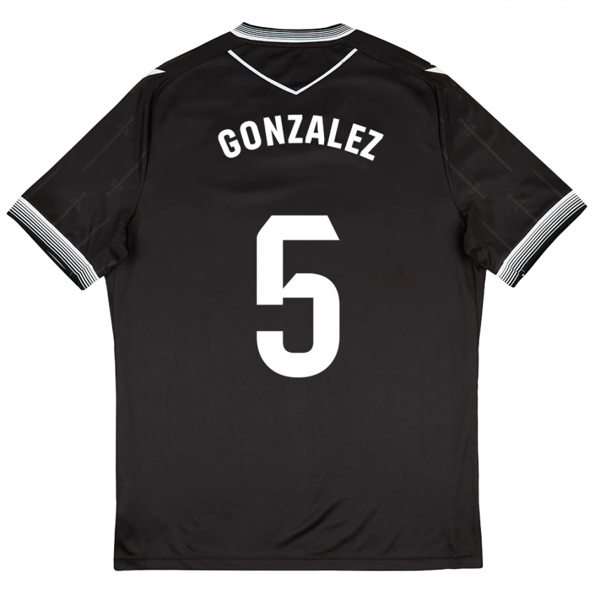 גברים סרחיו גונסאלס #5 שחור לבן הרחק ג'רזי 2025/26 חולצה קצרה