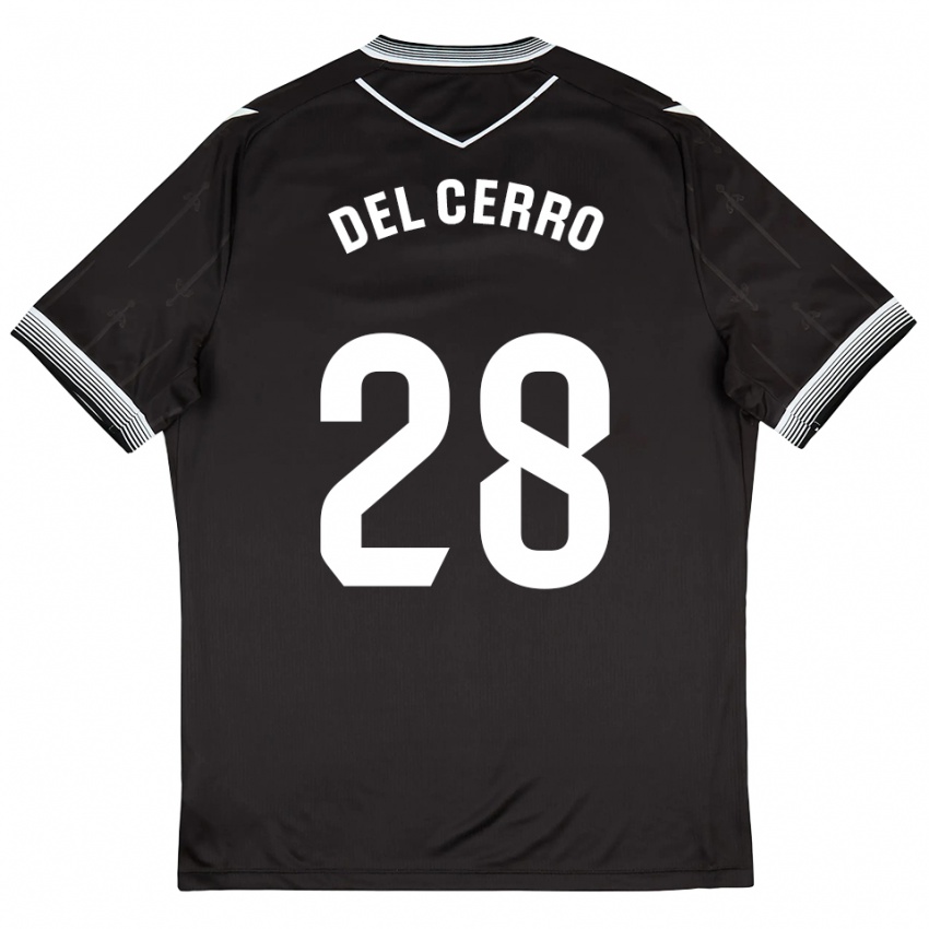 גברים סאול דל סרו #28 שחור לבן הרחק ג'רזי 2025/26 חולצה קצרה