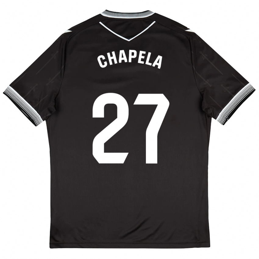 גברים איבן צ'אפלה #27 שחור לבן הרחק ג'רזי 2025/26 חולצה קצרה