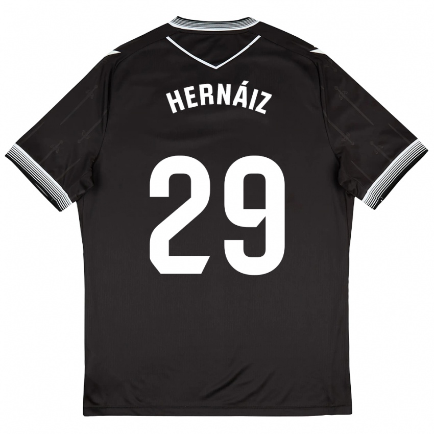 גברים David Hernáiz #29 שחור לבן הרחק ג'רזי 2025/26 חולצה קצרה