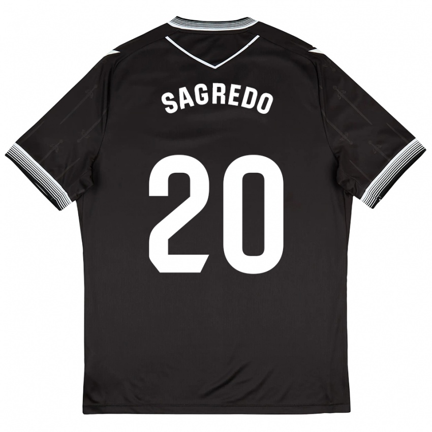 גברים Pablo Sagredo #20 שחור לבן הרחק ג'רזי 2025/26 חולצה קצרה