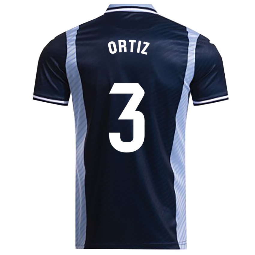 גברים Josema Ortiz #3 כחול נייבי תכלת הרחק ג'רזי 2025/26 חולצה קצרה