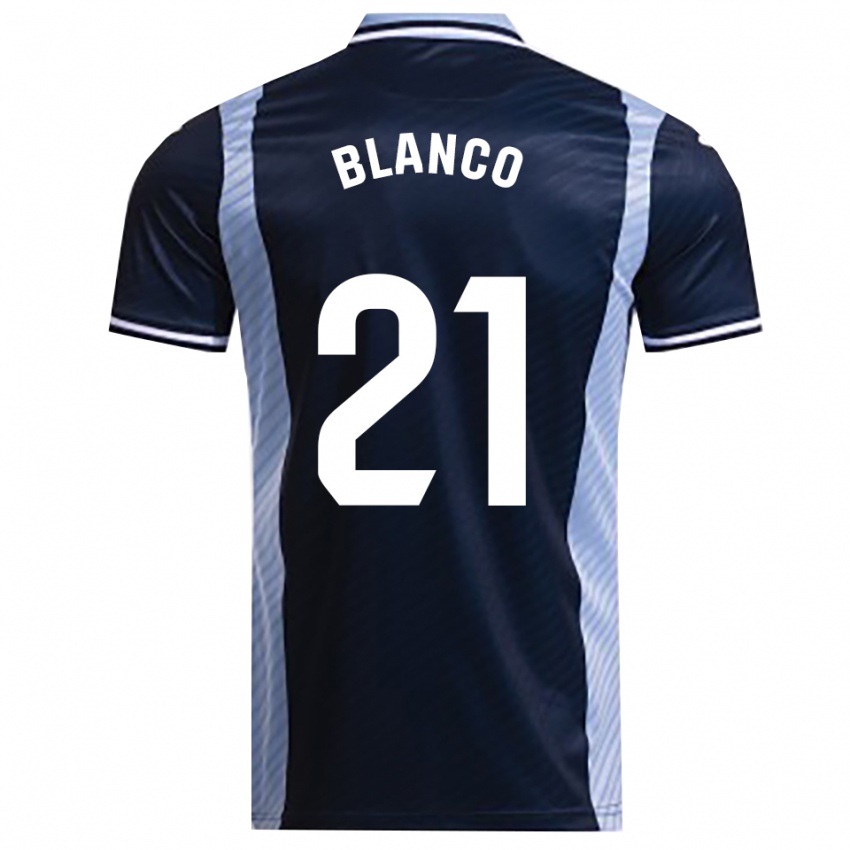 גברים Víctor Blanco #21 כחול נייבי תכלת הרחק ג'רזי 2025/26 חולצה קצרה