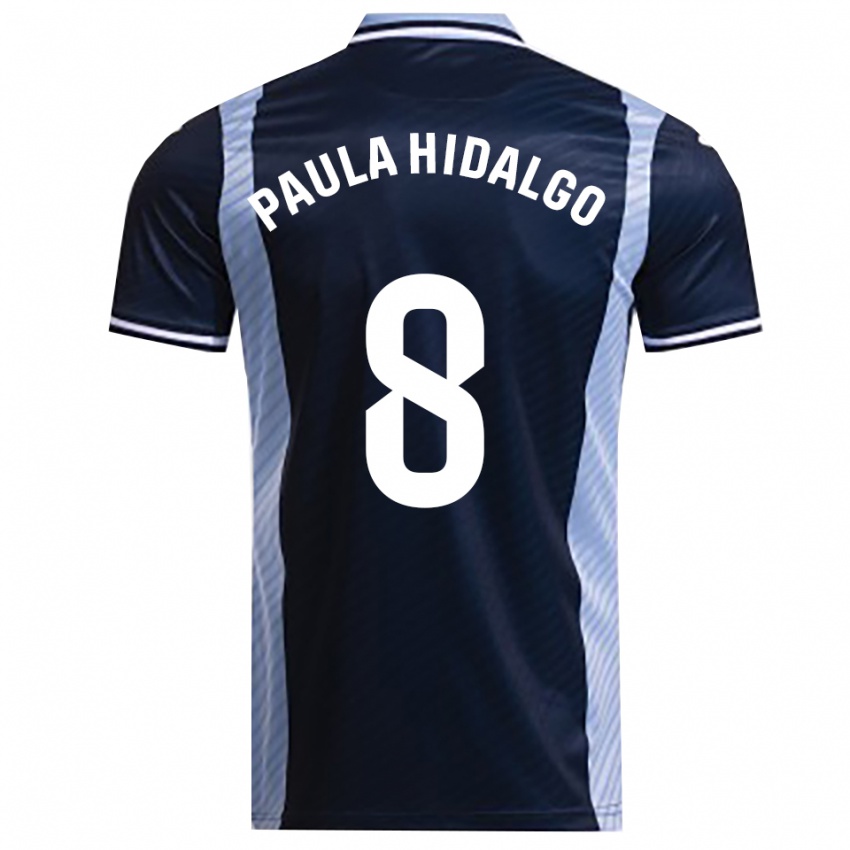 גברים Paula Hidalgo Gutiérrez #8 כחול נייבי תכלת הרחק ג'רזי 2025/26 חולצה קצרה