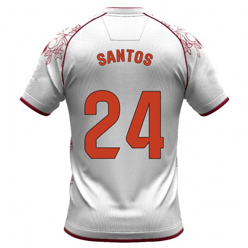 גברים Saúl Santos #24 לבן בורדו הרחק ג'רזי 2025/26 חולצה קצרה