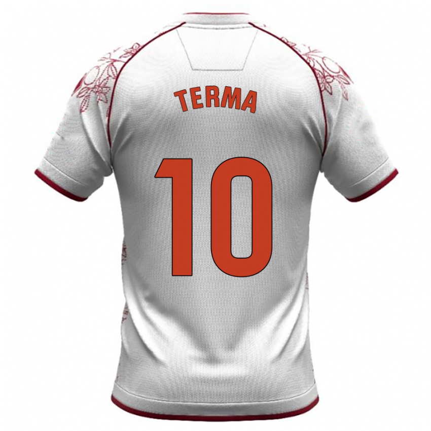 גברים Guillem Terma #10 לבן בורדו הרחק ג'רזי 2025/26 חולצה קצרה