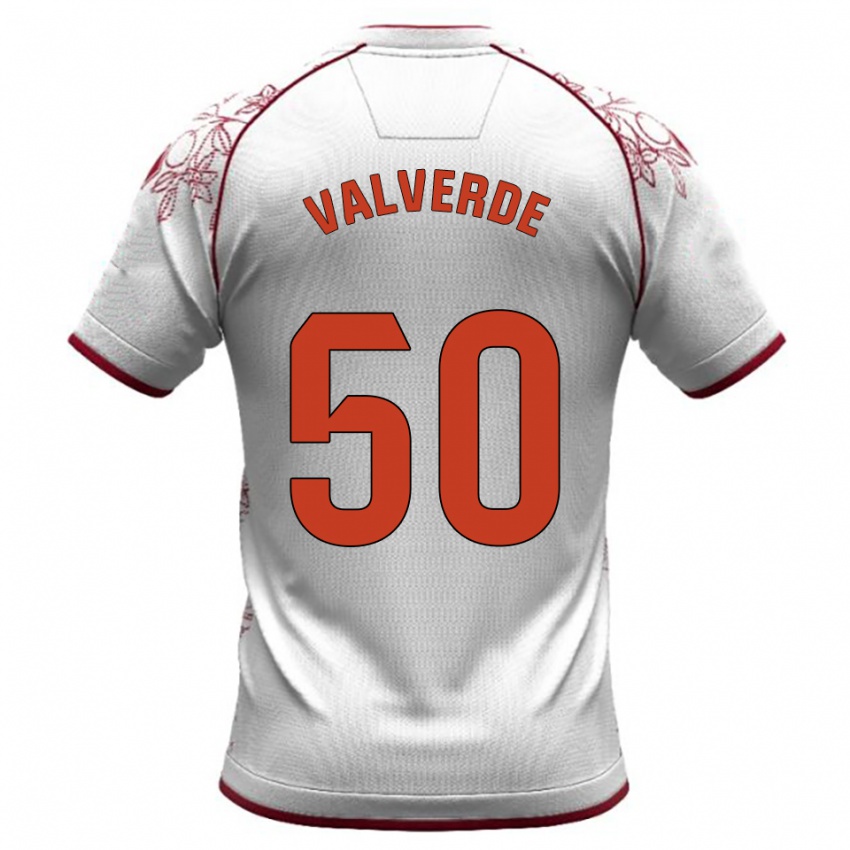 גברים Jorge Valverde #50 לבן בורדו הרחק ג'רזי 2025/26 חולצה קצרה
