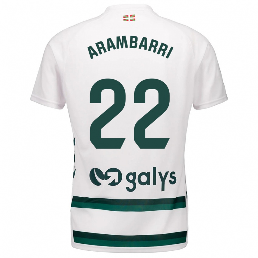 גברים Aritz Arambarri #22 לבן ירוק הרחק ג'רזי 2025/26 חולצה קצרה