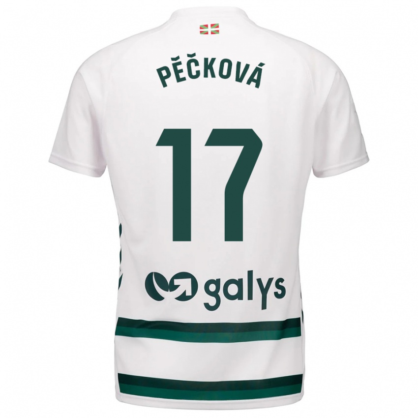 גברים Alena Pěčková #17 לבן ירוק הרחק ג'רזי 2025/26 חולצה קצרה