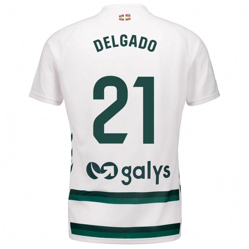 גברים Marc Delgado #21 לבן ירוק הרחק ג'רזי 2025/26 חולצה קצרה