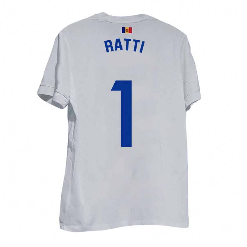 גברים ניקו ראטי #1 לבן צהוב כחול הרחק ג'רזי 2025/26 חולצה קצרה