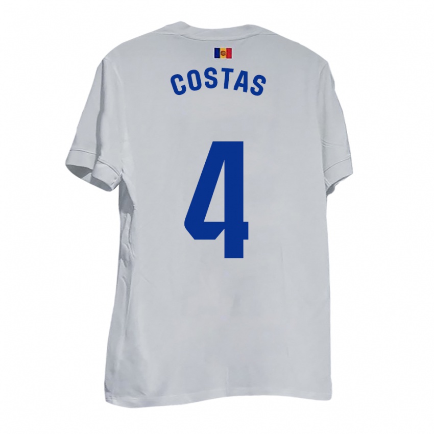 גברים Raimon Costas #4 לבן צהוב כחול הרחק ג'רזי 2025/26 חולצה קצרה