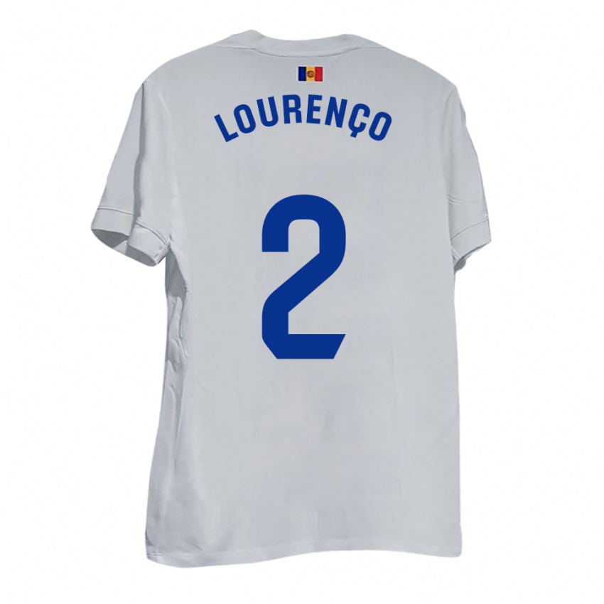 גברים Lucas Lourenço #2 לבן צהוב כחול הרחק ג'רזי 2025/26 חולצה קצרה