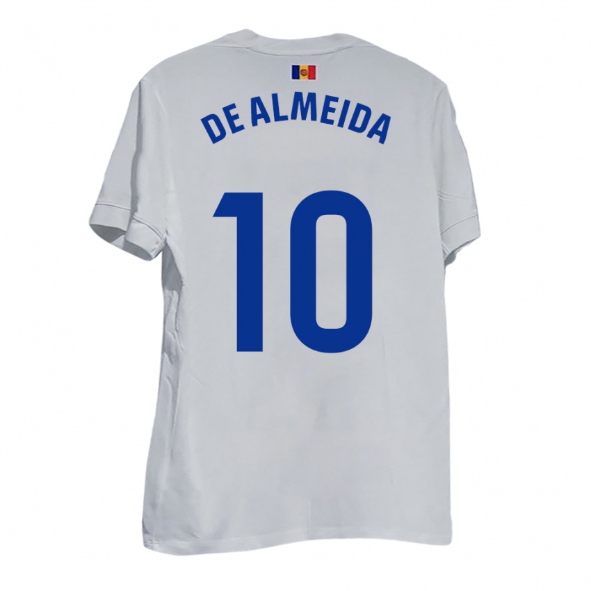 גברים Tomás De Almeida #10 לבן צהוב כחול הרחק ג'רזי 2025/26 חולצה קצרה