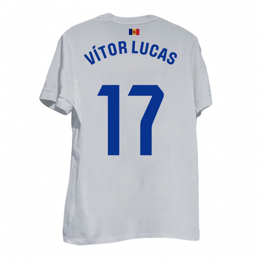 גברים Bruno Vítor Lucas #17 לבן צהוב כחול הרחק ג'רזי 2025/26 חולצה קצרה