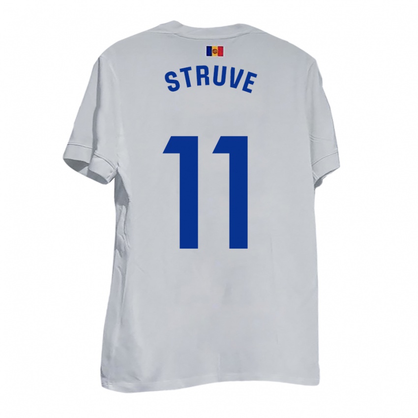 גברים Biel Struve #11 לבן צהוב כחול הרחק ג'רזי 2025/26 חולצה קצרה