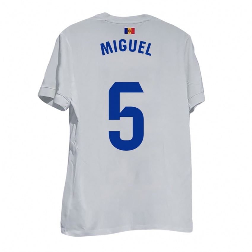 גברים קרלוס מיגל דוס סנטוס פריירה #5 לבן צהוב כחול הרחק ג'רזי 2025/26 חולצה קצרה