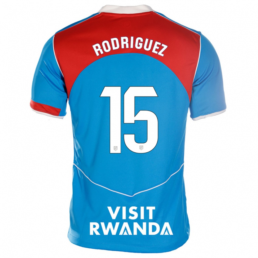 גברים Cinta Rodríguez #15 כחול לבן ג'רזי קיט שלישי 2025/26 חולצה קצרה