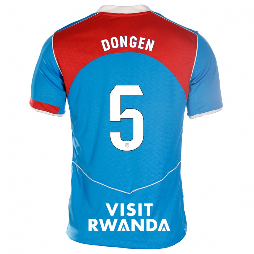 גברים מרל ואן דונגן #5 כחול לבן ג'רזי קיט שלישי 2025/26 חולצה קצרה
