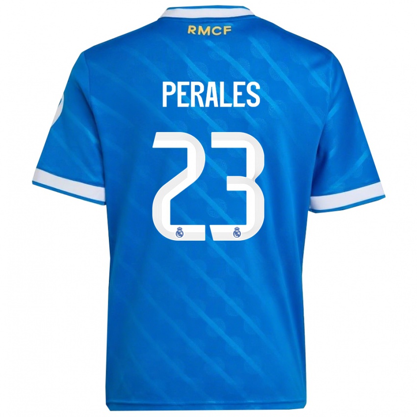 גברים Miguel Perales #23 כחול לבן ג'רזי קיט שלישי 2025/26 חולצה קצרה
