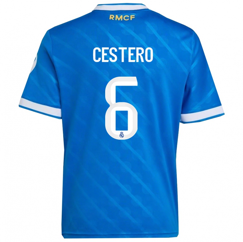גברים Jorge Cestero #6 כחול לבן ג'רזי קיט שלישי 2025/26 חולצה קצרה