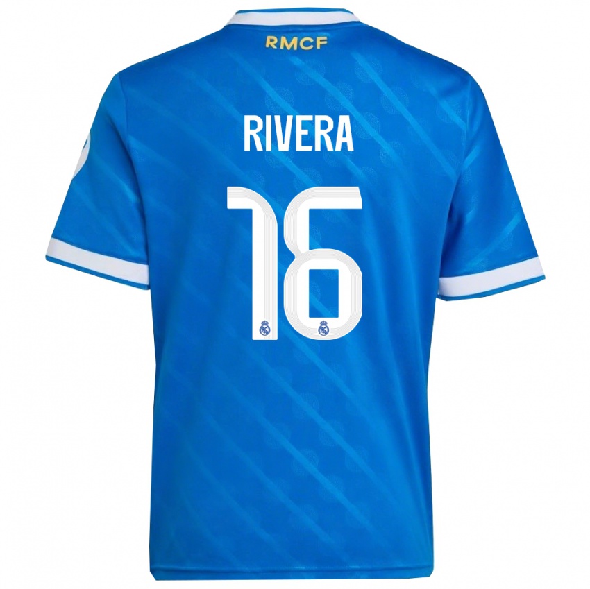 גברים Pol Rivera #16 כחול לבן ג'רזי קיט שלישי 2025/26 חולצה קצרה