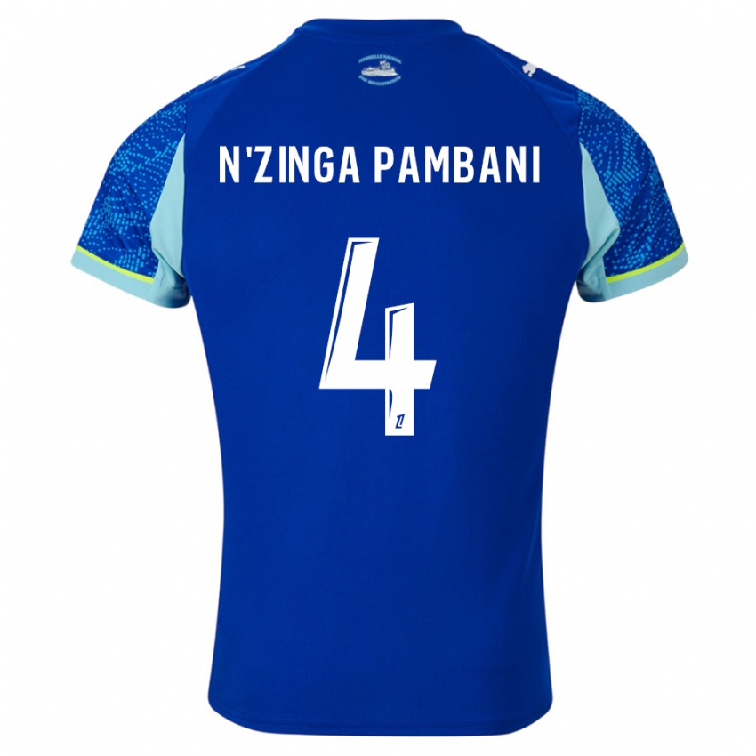 גברים Pladi N'zinga Pambani #4 תכלת לבן ג'רזי קיט שלישי 2025/26 חולצה קצרה