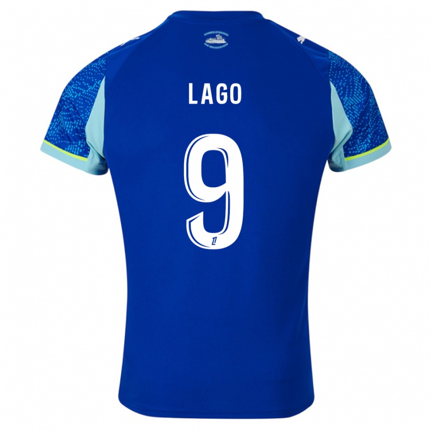 גברים Ange Lago #9 תכלת לבן ג'רזי קיט שלישי 2025/26 חולצה קצרה