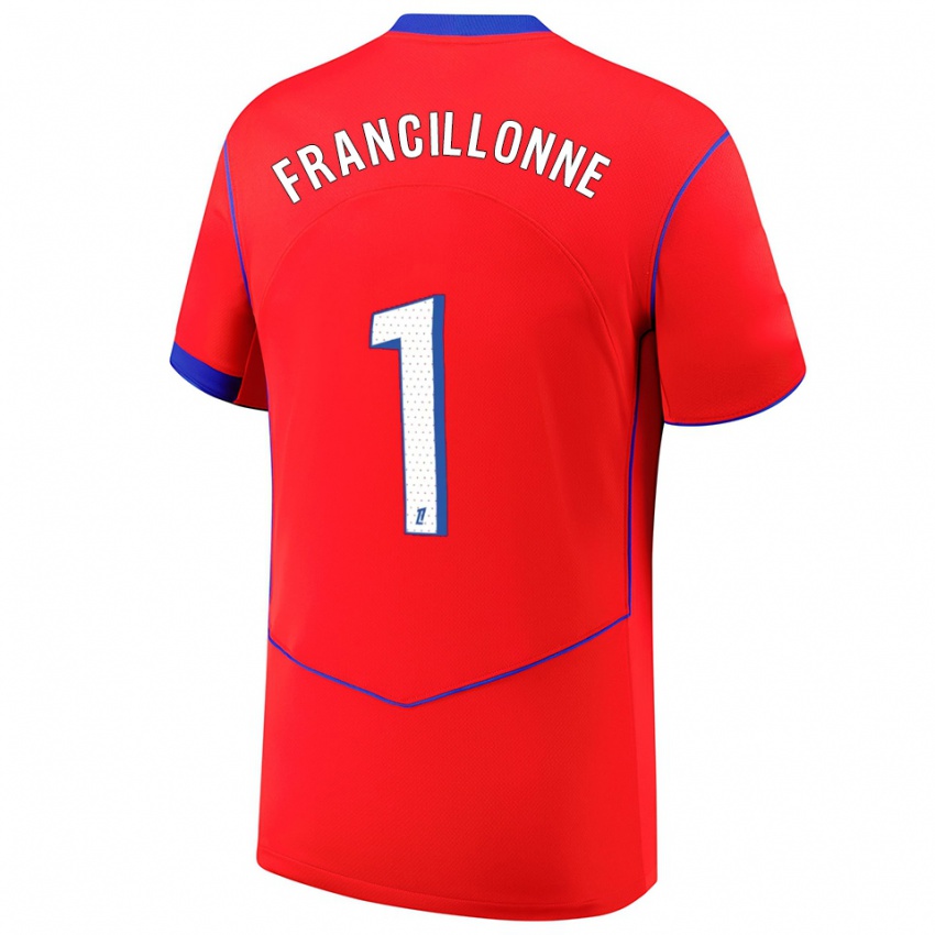 גברים Bryan Francillonne #1 אדום כחול לבן ג'רזי קיט שלישי 2025/26 חולצה קצרה