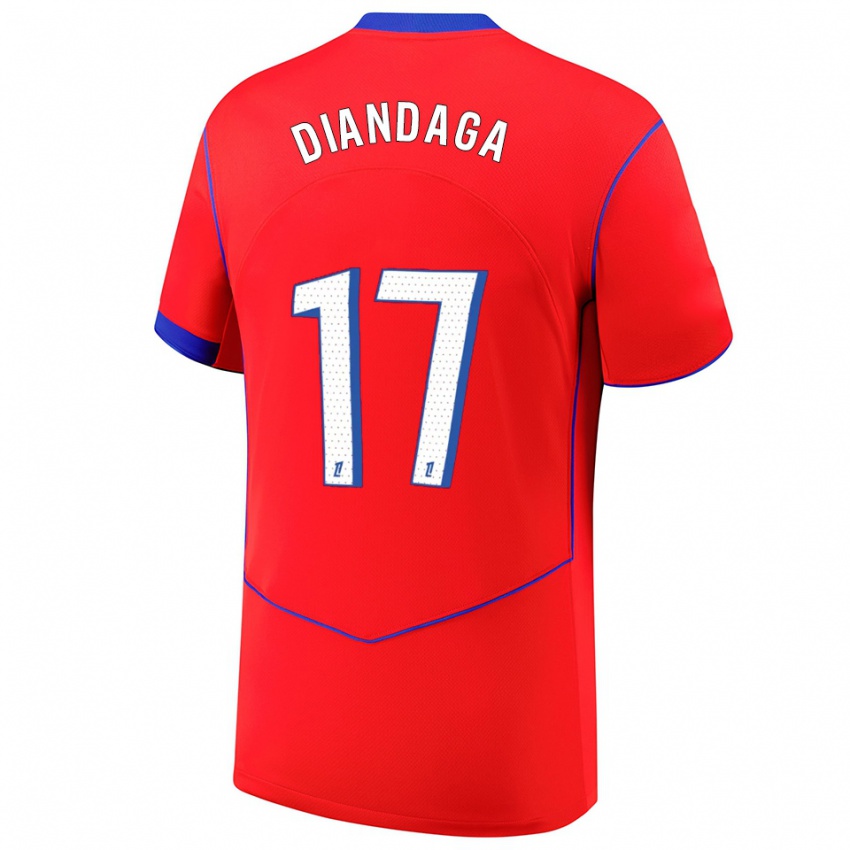 גברים Hermann Diandaga #17 אדום כחול לבן ג'רזי קיט שלישי 2025/26 חולצה קצרה