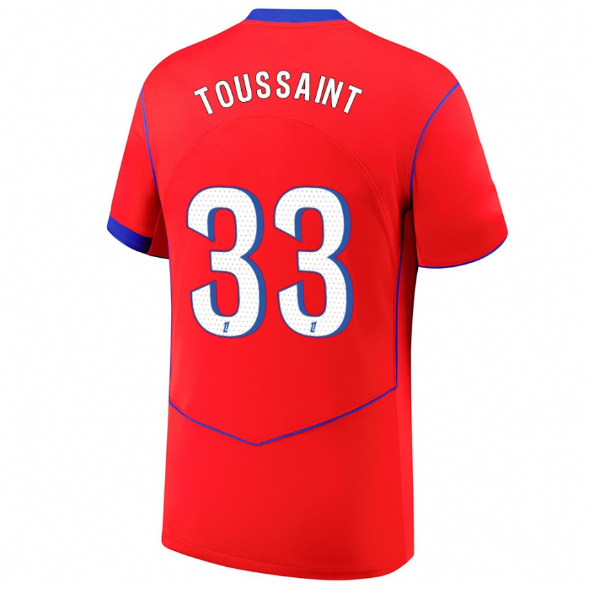 גברים Océane Toussaint #33 אדום כחול לבן ג'רזי קיט שלישי 2025/26 חולצה קצרה