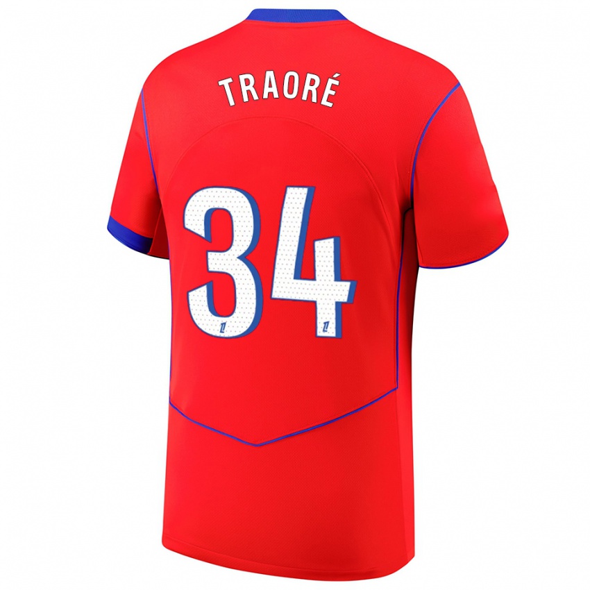 גברים נאוליה טראורה #34 אדום כחול לבן ג'רזי קיט שלישי 2025/26 חולצה קצרה