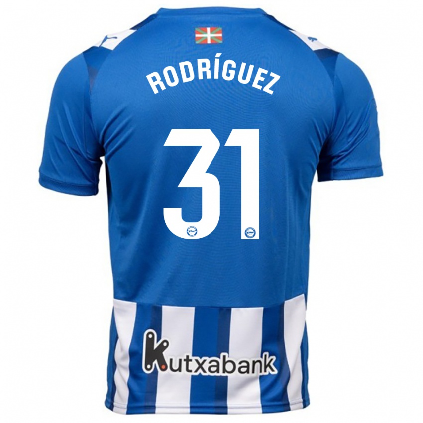 נשים Adrián Rodríguez #31 כחול לבן ג'רזי ביתית 2025/26 חולצה קצרה