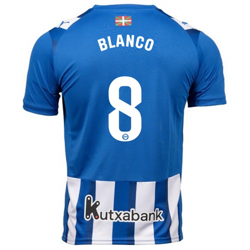 נשים אנטוניו בלנקו #8 כחול לבן ג'רזי ביתית 2025/26 חולצה קצרה