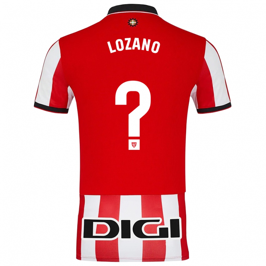 נשים Manex Lozano #0 אדום לבן ג'רזי ביתית 2025/26 חולצה קצרה