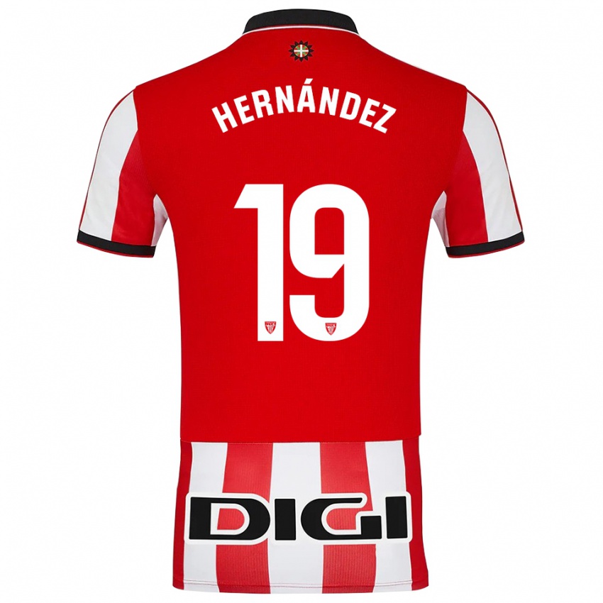 נשים Egoitz Hernández #19 אדום לבן ג'רזי ביתית 2025/26 חולצה קצרה