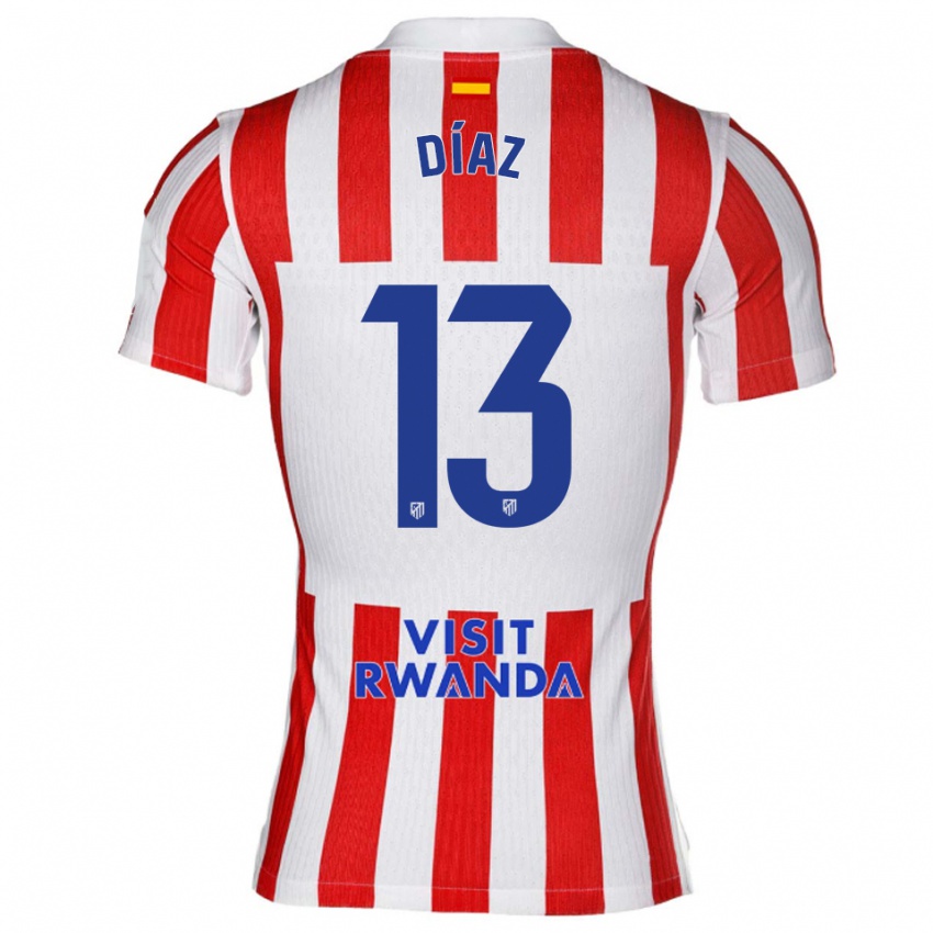 נשים דייגו דיאס #13 אדום לבן ג'רזי ביתית 2025/26 חולצה קצרה
