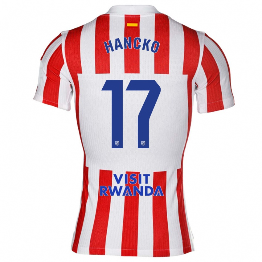 נשים דויד האנצקו #17 אדום לבן ג'רזי ביתית 2025/26 חולצה קצרה