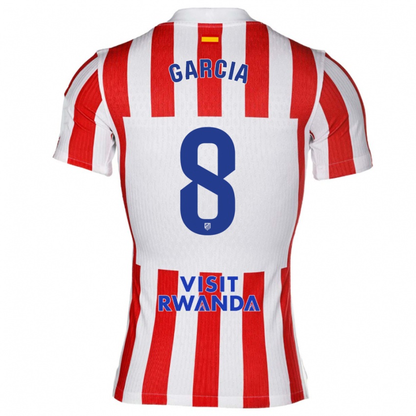 נשים Gaby García #8 אדום לבן ג'רזי ביתית 2025/26 חולצה קצרה