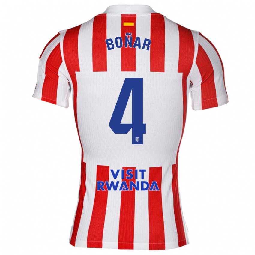 נשים חביאר בונאר #4 אדום לבן ג'רזי ביתית 2025/26 חולצה קצרה